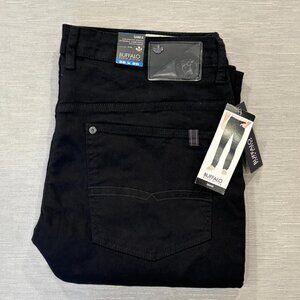 Buffalo David Bitton SAM-X Jeans Mens 36 x 30 Black Denim Slim Fit Straight Leg